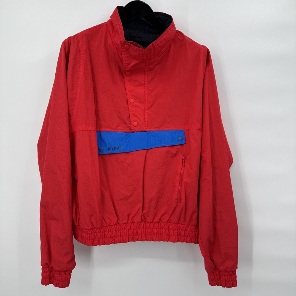 Vintage Helly Hansen Anorak Half Zip Lifa Pullover X-Large Windbreaker 80s Red